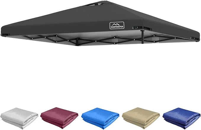 KAMPKEEPER Replacement Top Pop Up Canopy Tent Cover Roof with Air Vent and Adjustable Elastic Strap, Polyester UV Waterpro...