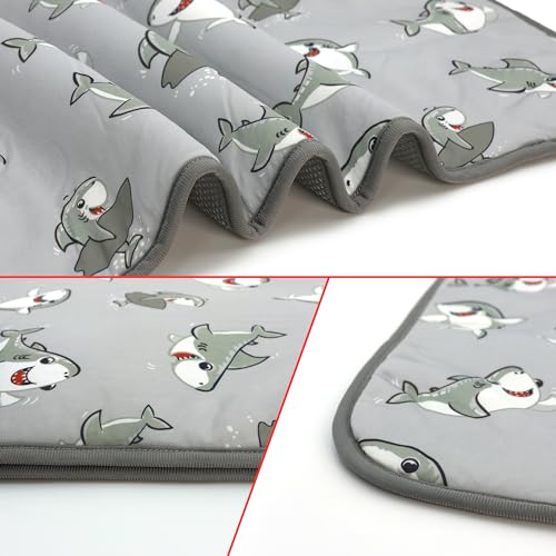NACOCO Summer Pet Cooling Mat - Cat Dog Cushion Pad Sleeping Cool Sharks Comfortable Soft for Pets Kids and Adults (Grey S...
