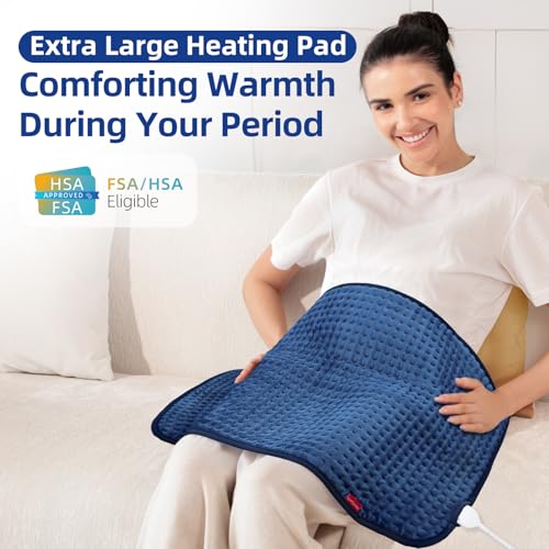 Comfytemp Extra Large Heating Pad for Back & Period, 33''x 17'' King Size FSA Eligible Pack, Birthday Gifts for Women Men ...