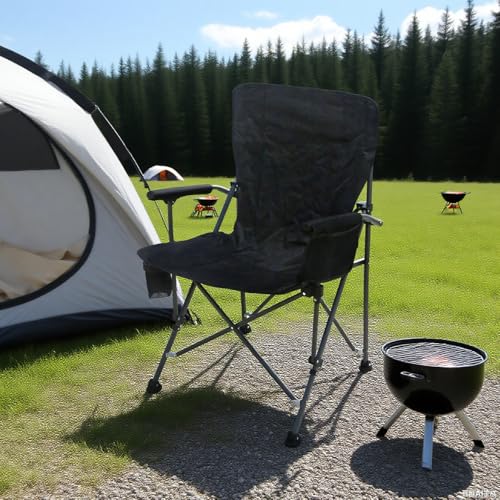 Portable Camping Chairs- Lightweight,Outdoor Chair with Side Pockets & Cup Holder,Heavy Duty Support 500 LBS Oversized Fol...