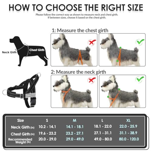 SlowTon No Pull Dog Harness - Heavy Duty Dog Harness and Leash Set for Medium Large Dogs, Reflective Tactical Harness with...