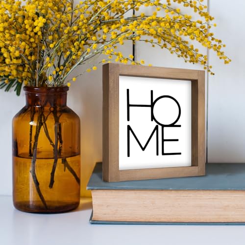 pechpell 6 Inch Home Sign Decor, Wooden Family Room Wall Decor for House Art, Indoor Entryway Shelf Table Tiered Tray Mant...