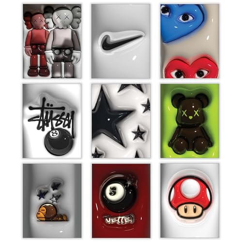 Hypebeast Posters Trendy Wall Decor Sneakerhead Room Decor For Teen Boys Room Girl Wall Collage Art Prints Glass Effect Pa...