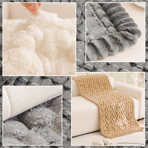 Tiwwie Couch Cover for Dogs Fuzzy Sofa Covers for Pet, Geometric Jacquard Coral Pet-Friendly Washable Non-Slip Sofas Slipc...