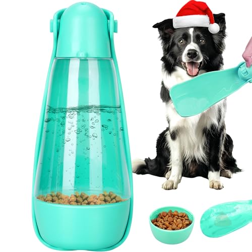 UPSKY Portable Dog Water Bottle, 3-in-1 Foldable Dog Water Dispenser with Food Container & Poop Scooper, Leak Proof, Ideal...