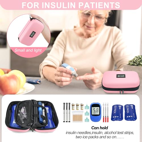 Gosemai TSA Approved Insulin Cooler Travel Case Medication Cooler for Travel with Thermometer Temperature Display Diabetic...
