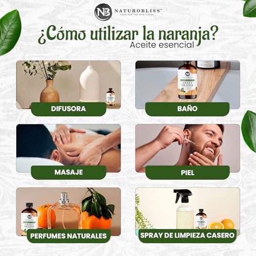 NaturoBliss 100% Pure & Natural Sweet Orange Essential Oil Therapeutic Grade Premium Quality Oil with Glass Dropper - Huge...