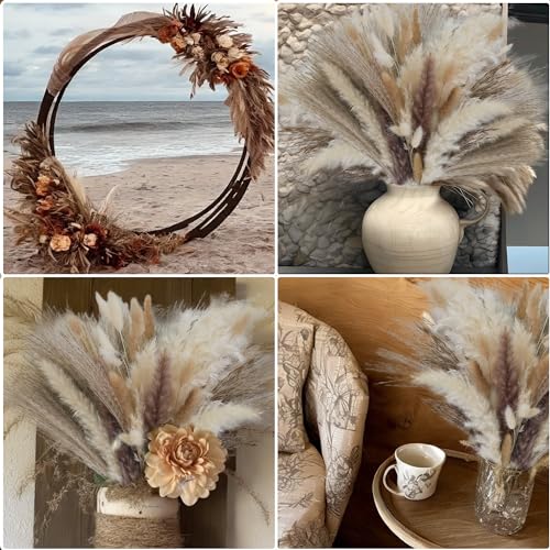610 PCS Dried Pampas Grass Decor, Dried Flower Bouquets for Wedding, Home, Centerpiece Table, Modern Home, Western Living ...