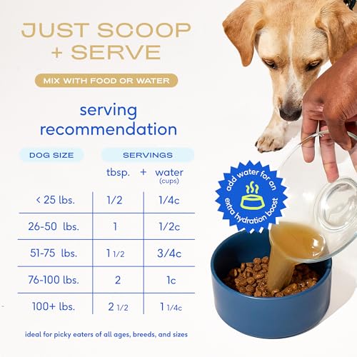 Native Pet Bone Broth for Dogs and Cats - Chicken Bone Broth Powder Dog Food Toppers for Picky Eaters - Provides Extra Nut...