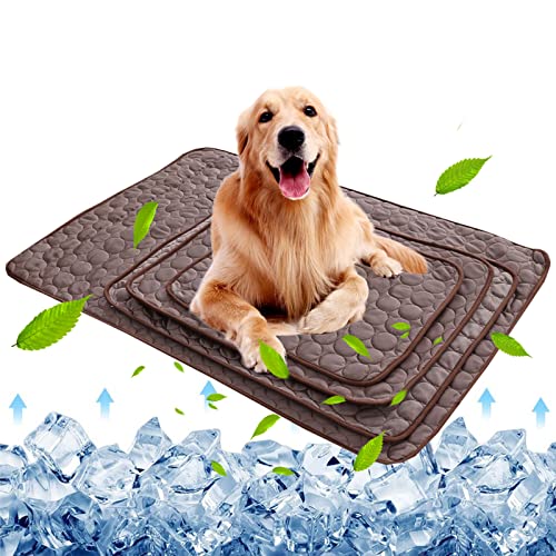 Coppthinktu Cooling Mat for Dogs Summer Dog Pad for Small Medium Large Dogs Cats, Pet Ice Silk Blankets Sleeping Mat, Outd...