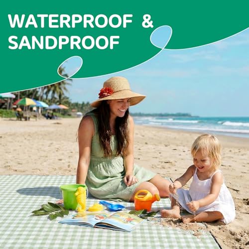 RYCHIC Waterproof Picnic Blanket Beach Outdoor Camping Mat Extra Large Foldable Cute Big Travel Essential Accessories Gift...