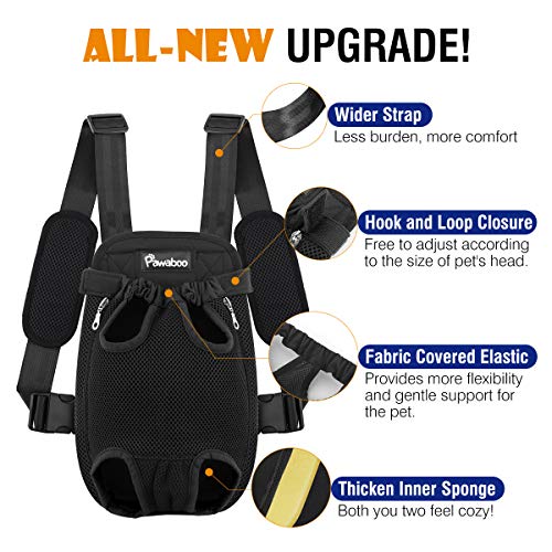Pawaboo Pet Carrier Backpack, Adjustable Pet Front Cat Dog Carrier Backpack Travel Bag, Legs Out, Easy-Fit for Traveling H...