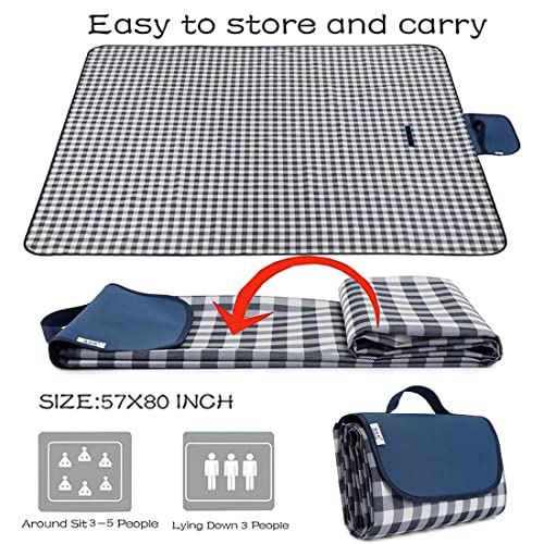 Lchkrep Picnic Blanket Beach Blankets 80"x60" Large Sandproof Waterproof Camping Portable Travel Blanket Play Mat for Outd...