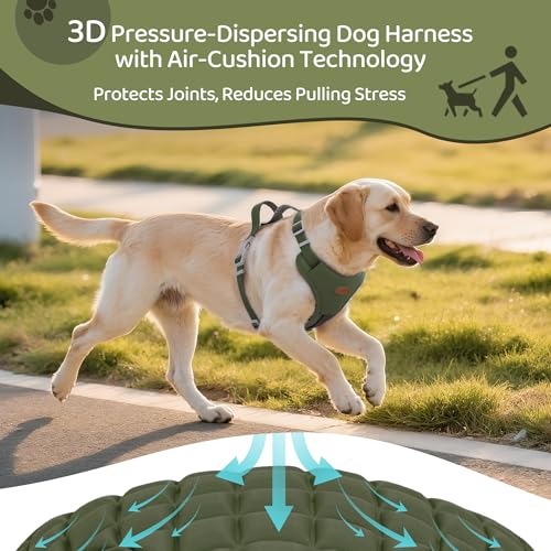 Xlife No-Pull Dog Harness for Medium Dogs - Easy On/Off Adjustable Vest with 3D Air Cushion, Safety Buckle & No-Choke D Ri...