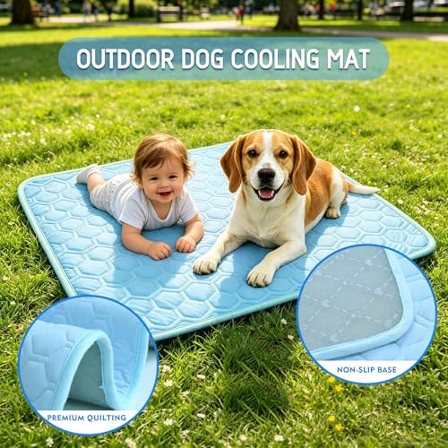 Cooling Mat for Dogs, Arc-Chill Dog Cooling Mat (Q-Max>0.45), Non-Slip Washable Pet Cooling Pad, Summer Self-Cooling Bed f...
