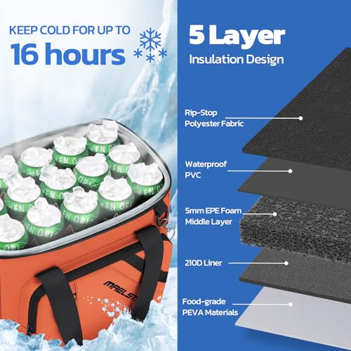 Maelstrom Cooler Bag, 30 Cans Beach Cooler, Large Leakproof Insulated Soft Cooler with Bottle Opener, Ice Chest, Portable ...