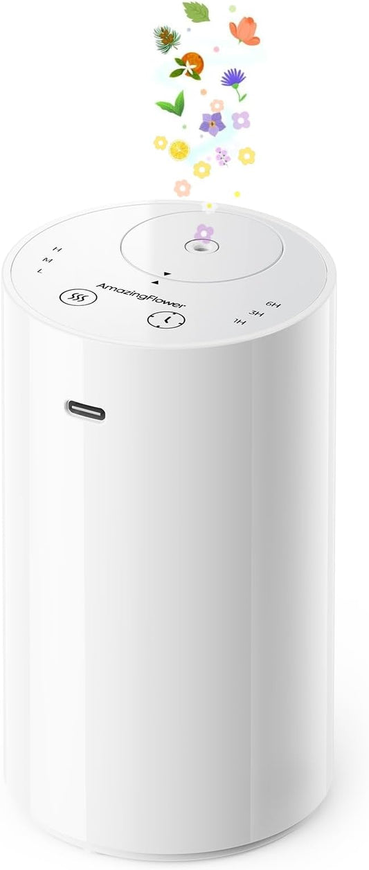 Waterless Essential Oil Diffuser, Portable Aromatherapy Diffuser with 20mL Capacity, Battery Operated Mini Scent Diffuser,...