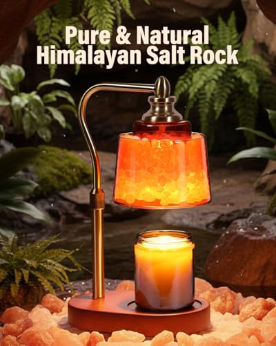 ZAXLZMHSD 3-in-1 Candle Warmer Lamp with Timer Dimmable, Himalayan Salt Lamp & Passive Diffuser, Gifts for Women, House Wa...