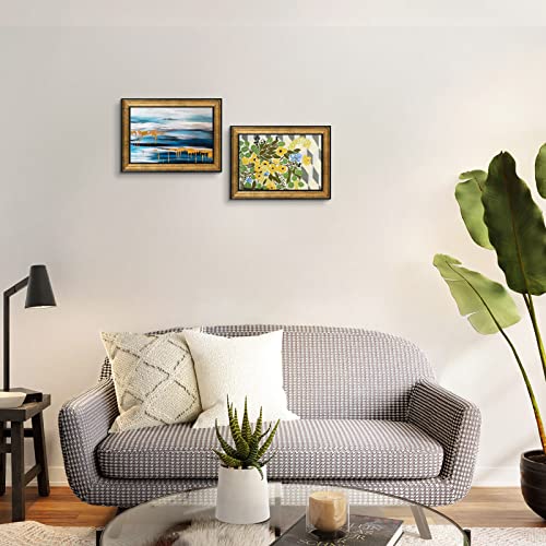 Golden State Art, 8x12 Inch Poster Frame Dark Gold Brown & Bronze, Horizontal And Vertical Wall Display, With Real Glass