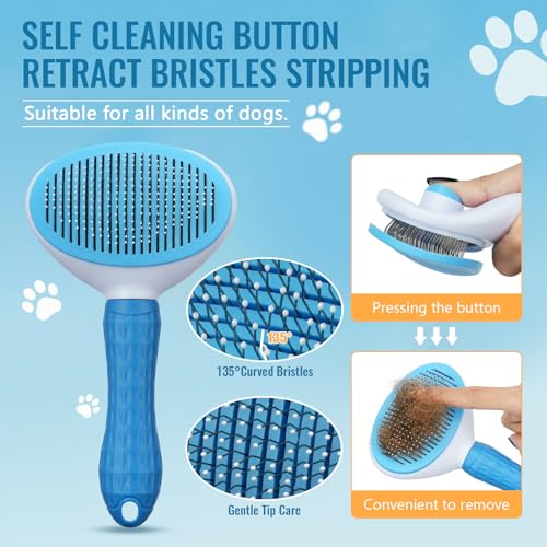 Pjordo 8 in-1 Dog Grooming Kit - Supplies for Short and Long Hair Dogs & Cats, Dog Brushes for Grooming, Dematting Comb fo...