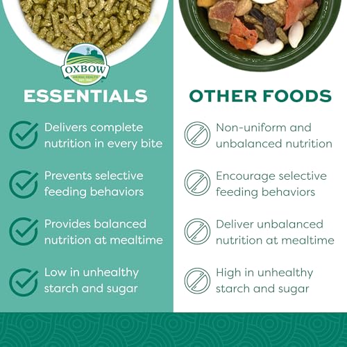 Oxbow Essentials Guinea Pig Food, Adult Guinea Pig, Made with Oxbow Timothy Hay, Pet Food Pellets with Vitamin C, Small An...