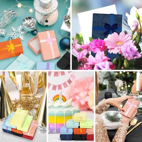 PRALB 18PCS Assorted Jewelry Gifts Boxes, Cardboard Ring Boxes With Padding Gifts Paper Boxes Jewelry Storage Cube Satin R...