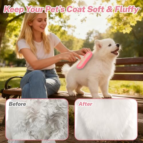 CLLGrocery Bunny Brush, Soft Silicone Small Animal Brush, Short Hair Dog Brush - Removes Loose Fur, Detangles & Massages f...