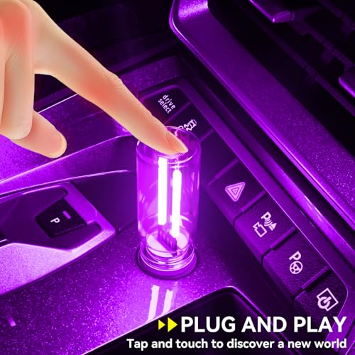 UBAPEV 4 PCS USB Night Light, Touch Dimmable Mini USB LED Car Interior Ambient Lights, Portable Plug-in Glass Bottle Night...