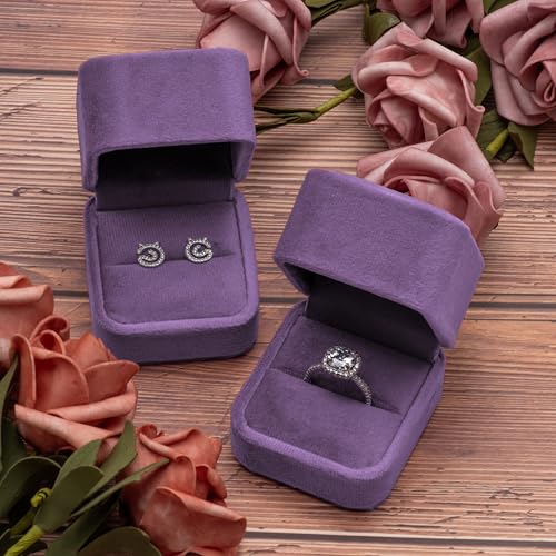 Giftop Velvet Single Ring Box Case Holder for Engagement Proposal Birthday Wedding,Jewelry Ring Gift Box Jewelry Packaging...