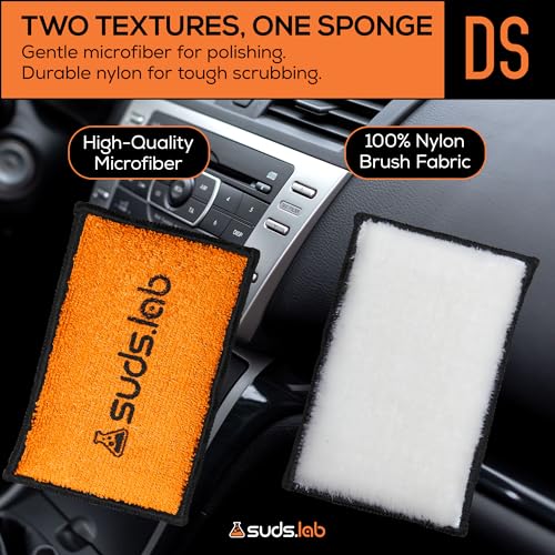 Suds Lab DS Microfiber Detailing Scrub Pad 3 Pack - Car Interior Cleaning & Detailing Microfiber Scrub Pads - Set of 3 - S...