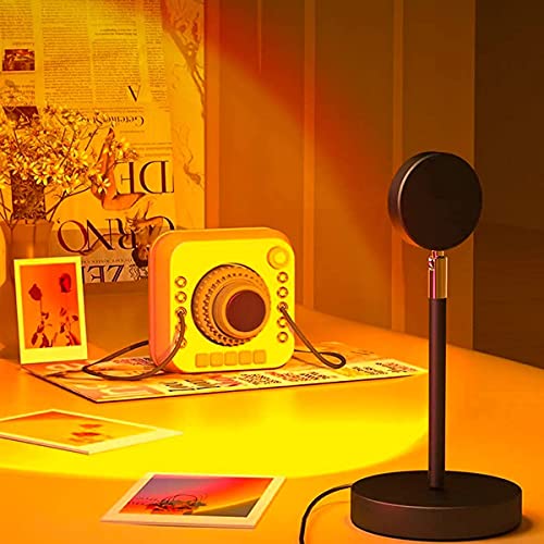 Balkwan Sunset Lamp Projection Rotation Rainbow Lamp Led Romantic Visual Led Light Network Red Light with USB Modern Floor...