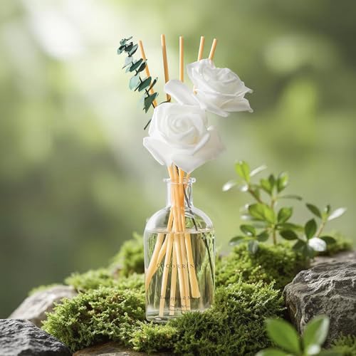 COCORRÍNA Reed Diffuser - Eucalyptus & Moss Scent, 6.76 fl oz Essential Oil with 8 Reed Sticks - Home Fragrance for Bedroo...