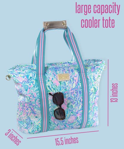 Lilly Pulitzer Picnic and Beach Cooler Bag, Insulated Soft Cooler with Adjustable Shoulder Strap and Zippered Top, Large f...