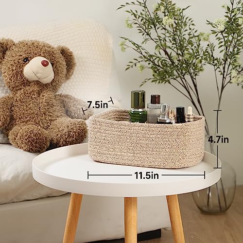 MiniArk Small Storage Baskets for Organizing | Closet Organizer Bins | Shelf Toy Basket | Woven Rope Baskets | Cube Decora...