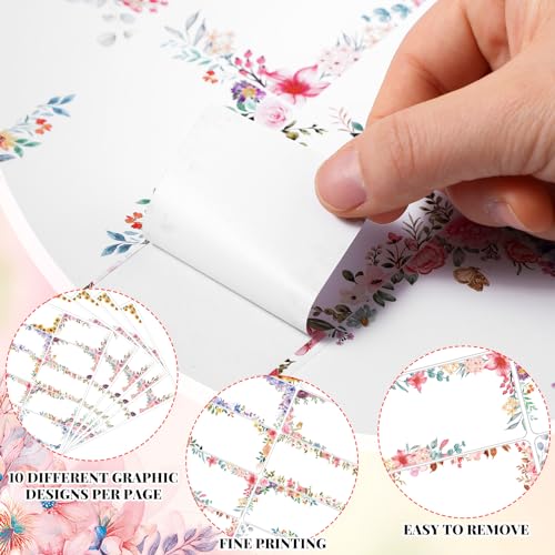 Zhanmai 300 Pcs Personalized Return Address Mailing Labels Floral 2x4 Inch Self Adhesive Stickers Printable Gift Custom La...