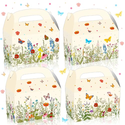 JeVenis Wildflower Party Treat Boxes Flower Party Favor Gift Box forFloral Printed Candy Treat Box Wedding Party Bridal Sh...