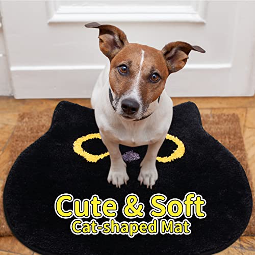 NIGOWAYS Bathroom Rug,Soft Cat Rug,Cute Black Cat Bath Mat for Bathroom,Bedroom,Non Slip and Absorbent Bath Rugs for Home ...