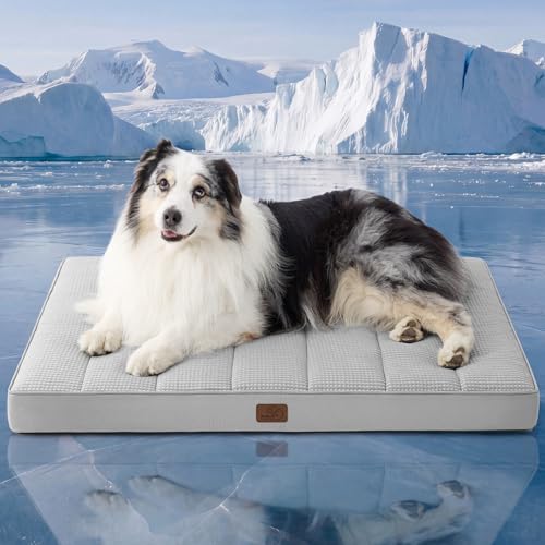 Bedsure Orthopedic Cooling Dog Bed for Crate - 41x29 Inches Extra Large Comfy Breathable Summer Beds with Removable Washab...
