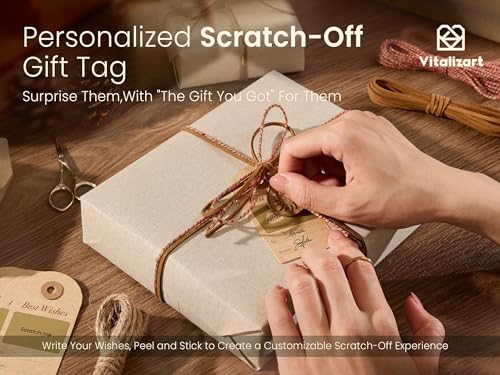 Vitalizart Textured Wrapping Paper Set 17" Roll Twine Ribbons & Tags Extra Thick All-in-One Neutral Beige Kraft Christmas ...