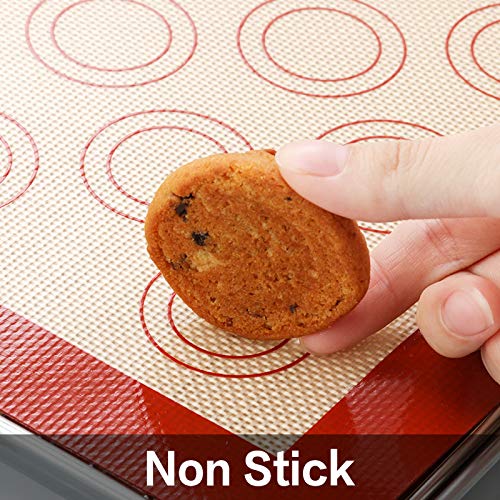 Stainless Steel Baking Sheet Tray Cooling Rack with Silicone Baking Mat Set, Cookie Pan with Cooling Rack, Set of 9 (3 She...