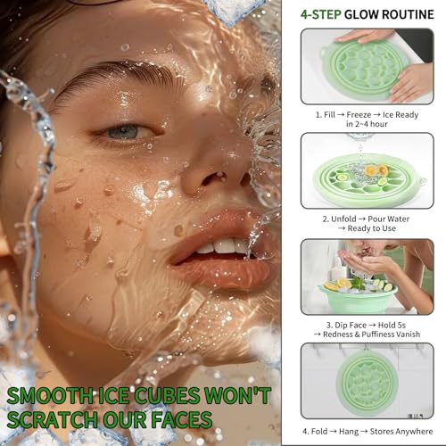 YingCheng Face Bowl for Ice with Built-in Icetray and Ice Roller for Face,Silicone Facial Ice Bath for Tone Skin Shrinking...