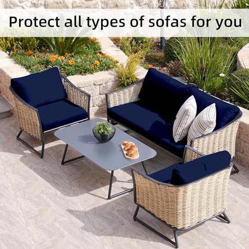 8Pcs Stretch Patio Cushion Covers,Outdoor Couch Covers Replacement,Outdoor Couch & Sofa Slipcovers,for Patio Furniture Cus...