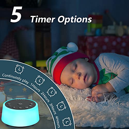 Color Noise Sound Machines with 10 Colors Night Light 25 Soothing Sounds and Sleep White Noise Machine 32 Volume Levels 5 ...