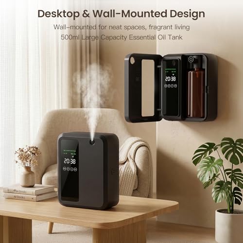 Waterless Essential Oil Diffuser for Large Room, 500ml Hotel Scent Diffuser, Cold Air Scent Machine, Covers Up to 3500 Sq ...