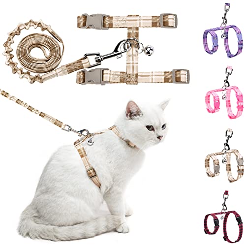 BEAUTYZOO Cat Harness and Leash Set Escape Proof for Walking, Kitten Soft Adjustable Vest Harnesses for Small Medium Large...