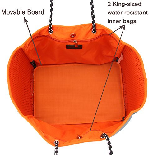 QOGiR Neoprene Multipurpose Beach Bag Tote with Inner Zipper Pocket … … … …