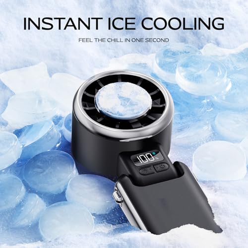 SHEWIND Portable Handheld Fan with Ice Cooling - 5 Gear High Speed Personal Turbo Fan Rechargeable, Up to 13 Hrs, Mini Han...