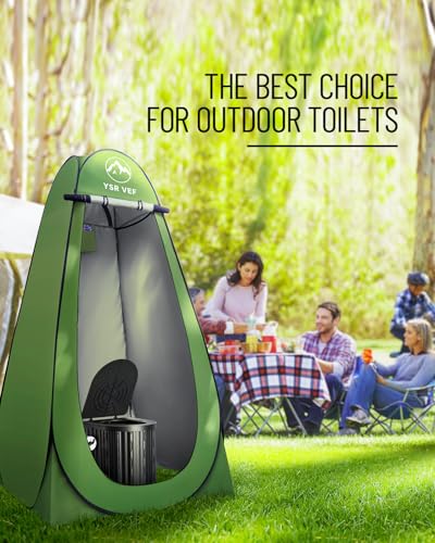 Camping Toilet with Pop-Up Privacy Tent and Liquid Waste Gel, Portable Toilet for Camping with Large Tent, Ergonomic Potty...