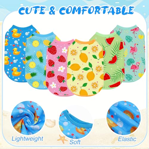 Abbylike 6 Pack Summer Shirts for Dog, Stretchy Dog T Shirts, Cooling Quick Dry Lightweight Pet Sleeveless, Breathable Cat...