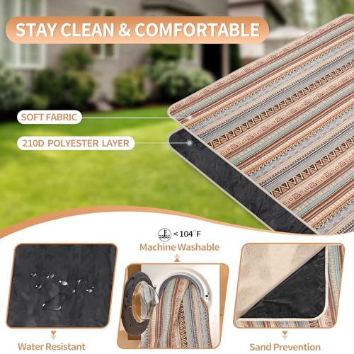 Extra Large Waterproof Picnic Blanket | Portable Camping & Beach Mat | Sand Free with Carry Strap | Park Blanket for Gras...
